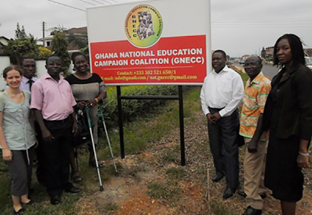 A color photograph from the blog of Sefakor, that shows a run down schoolyard.